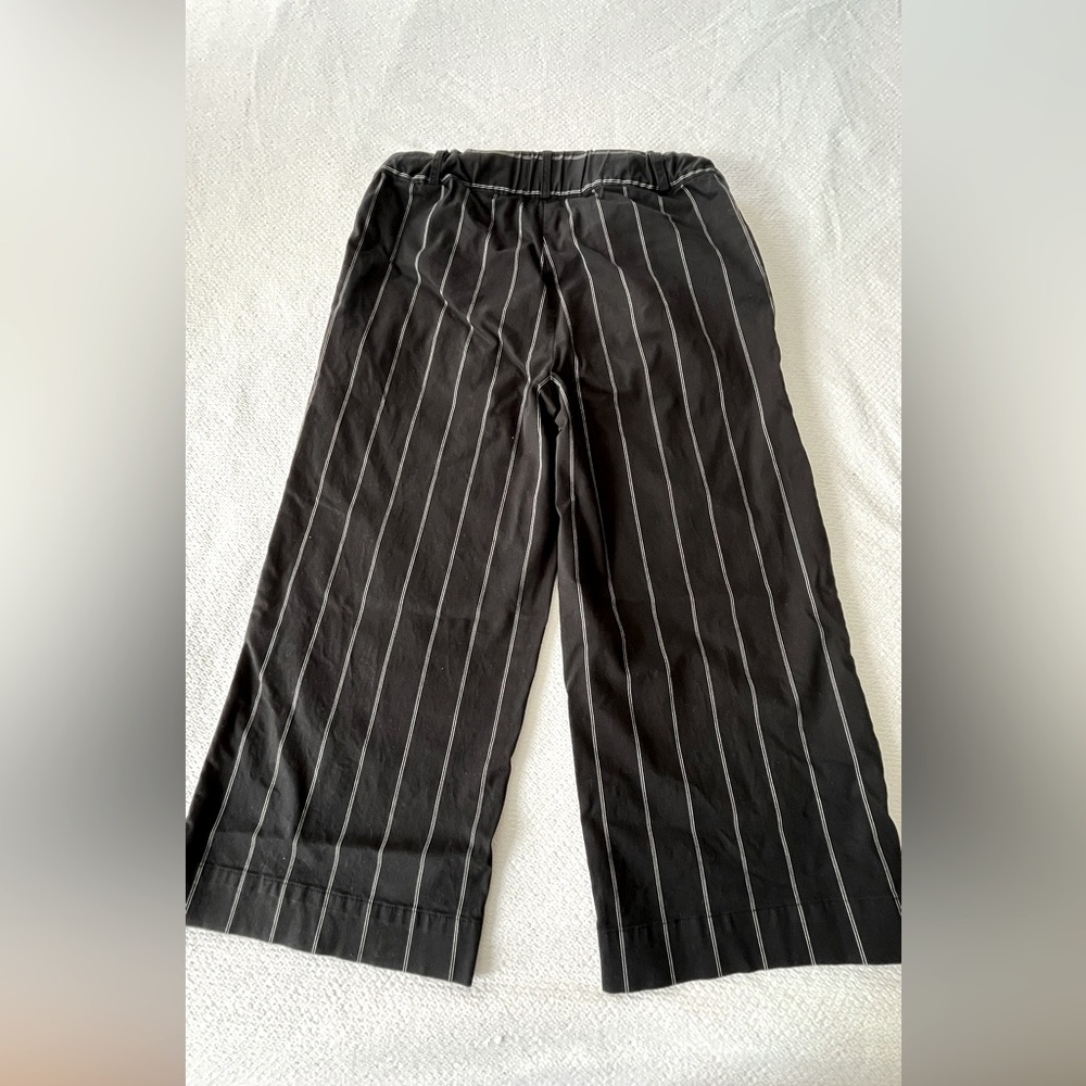 DKNY Black Pants with White Stripes